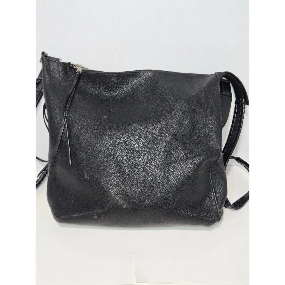 AllSaints Kita Large Pebbled Leather Backpack | Black